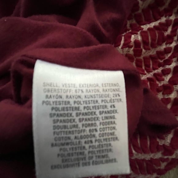 ANTHROPOLOGIE MAEVE RED AND WHITE DORA KNIT MINI DRESS RAW HEM SIZE XS PREOWNED - Picture 4 of 6